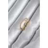 Pirinç Gold Renk Zirkon Taş Detay Kelebek Model Kadın Yüzük