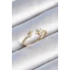 Pirinç Gold Renk Zirkon Taş Detay Yıldız Model Kadın Yüzük