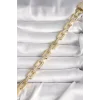 Pirinç Gold Renk Zirkon Taş Detaylı Kare Zincir Model Xuping VIP Exculusive Seri Kadın Bileklik