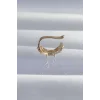 Pirinç Gold Renk Zirkon Taş Kaplama Earcuff Küpe