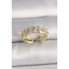Pirinç Gold Renk Zirkon Taşlı Ayarlanabilir Yüzük