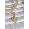 Pirinç Gold Renk Zirkon Taşlı Çapa Model Ajda Charm