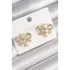 Pirinç Gold Renk Zirkon Taşlı Fiyonk Model Kadın Küpe