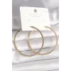 Pirinç Gold Renk Zirkon Taşlı Halka Model Kadın Küpe