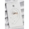 Pirinç Gold Renk Zirkon Taşlı Kadın Kıkırdak Küpe