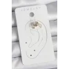 Pirinç Gold Renk Zirkon Taşlı Kadın Kıkırdak Küpe