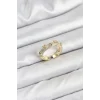 Pirinç Gold Renk Zirkon Taşlı Vintage Kadın Yüzük