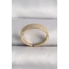 Pirinç Gold Renk Zirkon Taşlı VIP Seri Kadın Yüzük
