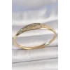 Pirinç Gold Renk Zirkon Taşlı Yıldız İşlemeli Kadın Kelepçe