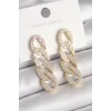 Pirinç Gold Renk Zirkon Taşlı Zincir Model Kadın Küpe
