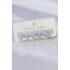 Pirinç Gümüş Renk Kalp Model Küpe Seti