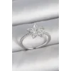 Pirinç Gümüş Renk Zirkon Taşlı Yıldız Model Ayarlanabilir Kadın Yüzük
