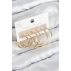 Pirinç Halka Model Gold Renk Kadın Set Küpe