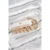 Pirinç Halka Model Gold Renk Kadın Set Küpe