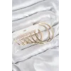 Pirinç Halka Model Gold Renk Kadın Set Küpe