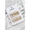 Pirinç Karışık Halka Model Gold Renk 6 Çift Kadın Küpe Set