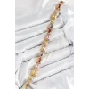 Pirinç Karışık Zirkon Taşlı Baget Model Gold Renk VIP Seri Kadın Bileklik