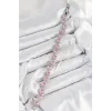 Pirinç Pembe Zirkon Taşlı Daire Baget Model Gümüş Renk VIP Seri Kadın Bileklik