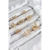 Pirinç Sarmal Ve Yıldız Model Gold Renk Kadın Yüzük Kombin Set