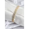 Pirinç VIP Seri Gold Renk Oval Sıralı Kadın Bileklik
