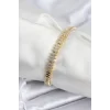 Pirinç VIP Seri Gold Renk Zirkon Taşlı Arpa Model Kadın Bileklik