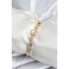 Pirinç VIP Seri Gold Renk Zirkon Taşlı Model Kadın Bileklik