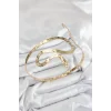 Pirinç Yılan Model Gold Renk Kadın Pazu Bileklik