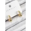 Pirinç Zirkon Taş Desenli Model Gold Renk Kadın Küpe