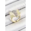 Pirinç Zirkon Taşlı Arı Model Gümüş Ve Gold Renk Kadın Yüzük