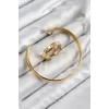 Pirinç Zirkon Taşlı Ayrık Model Gold Renk Bileklik Yüzük Set
