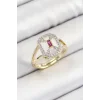 Pirinç Zirkon Taşlı Baget Model Gold Renk Kadın Yüzük
