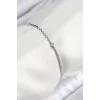 Pirinç Zirkon Taşlı Boncuk Model Ezme Zincir Gümüş Renk Kadın Bileklik