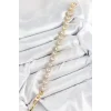 Pirinç Zirkon Taşlı Daire Baget Model Gold Renk VIP Seri Kadın Bileklik