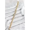 Pirinç Zirkon Taşlı Kalp Model Gold Renk Kadın Bileklik