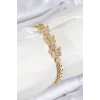 Pirinç Zirkon Taşlı Kelebek Model Gold Renk Kadın Bileklik