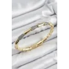 Pirinç Zirkon Taşlı Kemik Model Gold Renk Vip Kadın Bileklik