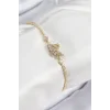 Pirinç Zirkon Taşlı Kuğu Model Gold Renk Kadın Bileklik