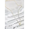 Pirinç Zirkon Taşlı Kutup Yıldızı Model Ezme Zincir Gold Renk Kadın Kolye