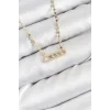 Pirinç Zirkon Taşlı Messika Model Ezme Zincir Gold Renk Kadın Kolye