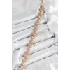 Pirinç Zirkon Taşlı Pembe Kalp Baget Model Gold Renk VIP Seri Kadın Bileklik