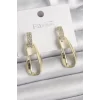 Pirinç Zirkon Taşlı Sallantı Kadın Küpe