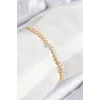 Pirinç Zirkon Taşlı Sıralı Model Gold Renk Asansörlü Kadın Bileklik