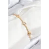Pirinç Zirkon Taşlı Yıldız Model Gold Renk Asansörlü Kadın Bileklik