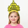 Sarı Happy Birthday Prenses Tacı – Doğum Günü Taç Aksesuarı
