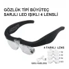 Şarjlı Gözlük Büyüteç  4 Farklı Lens 11537dc