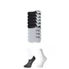 Siyah ve Beyaz Erkek Görünmez Çorap 9 çift