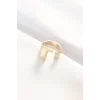 T Harfli Altın Renk Ayarlanabilir Yüzük