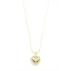 Taşlı Kalp Kolye - Altın