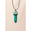 Turkuaz Doğal Taşı Zincirli El Yapımı Kolye Uç: 3 cm Zincir: 20 cm Kutulu