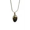 Turmalin Doğal Taşı Zincirli El Yapımı Kolye Uç: 2 cm Zincir: 20 cm Kutulu
